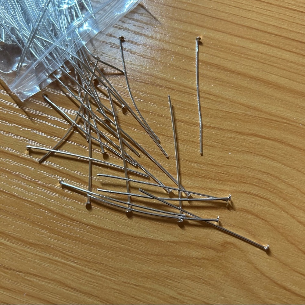 Flat head Pin for Jewelry Making - Silver - Picture 6 of 8
